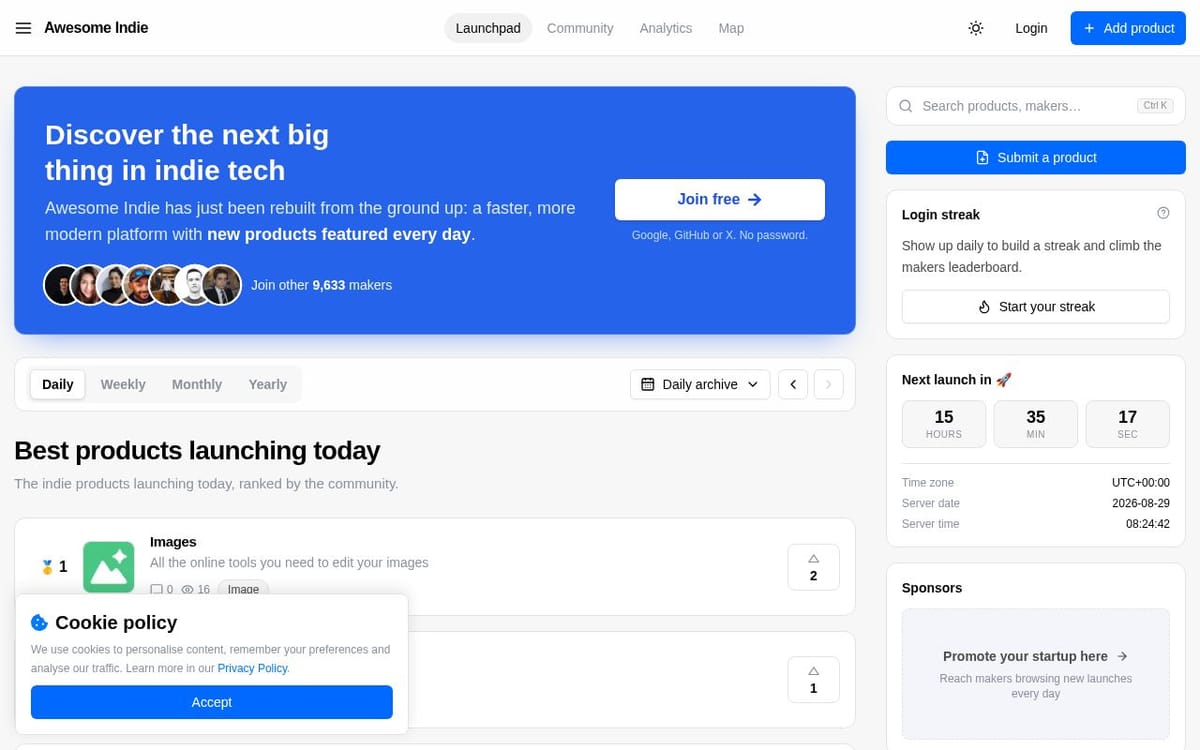 Screenshot van het product