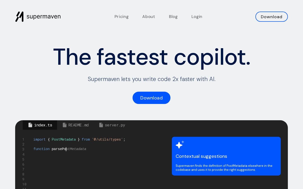 Screenshot of Supermaven