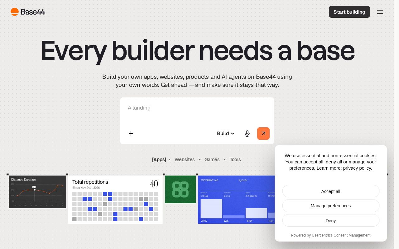 Screenshot of Base44