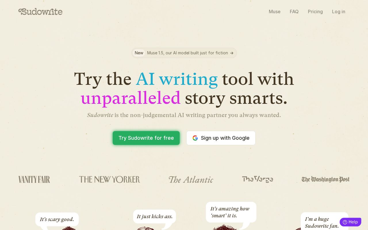 Screenshot of Sudowrite