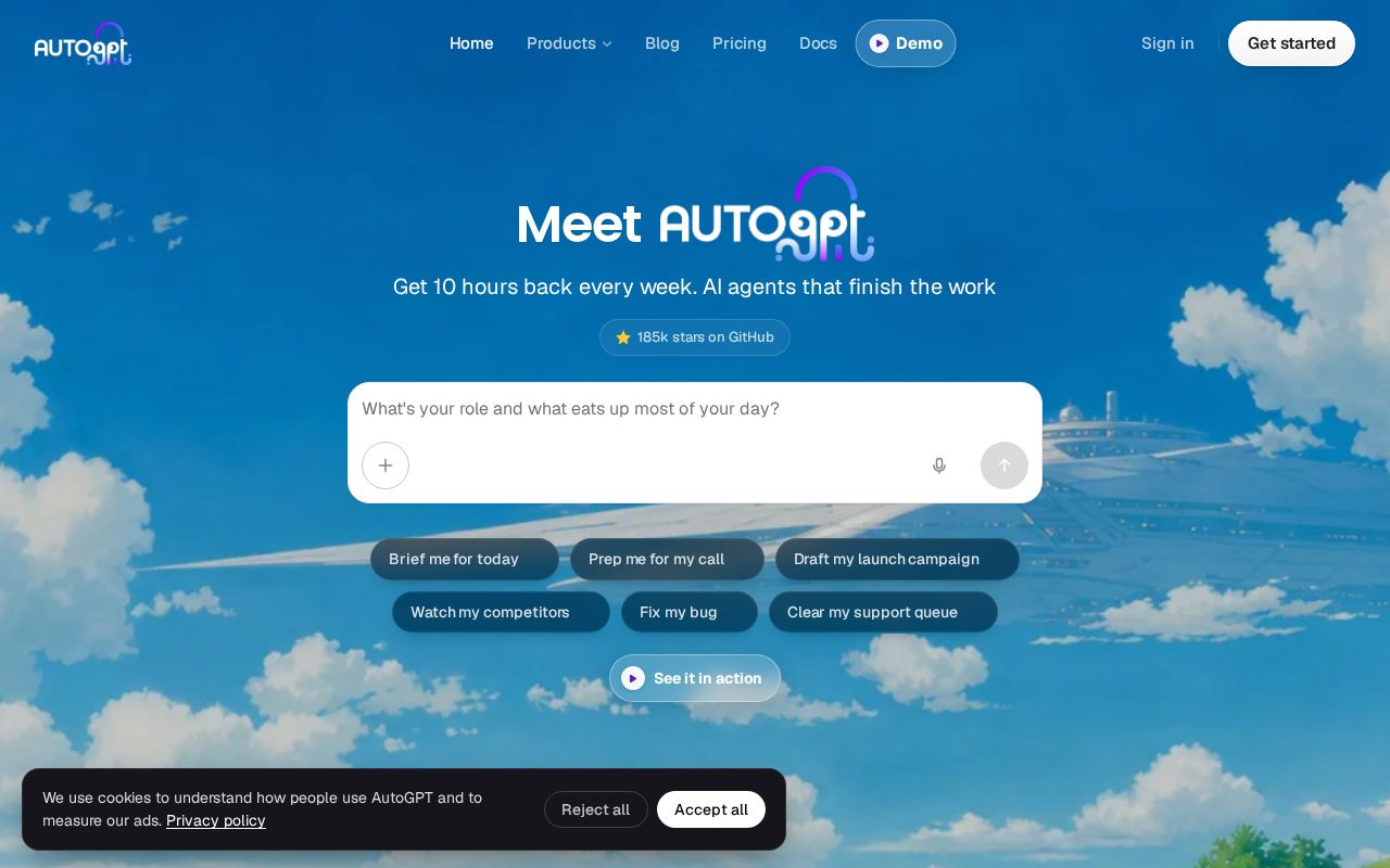 Screenshot of AutoGPT