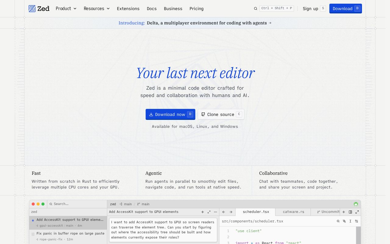 Screenshot of Zed