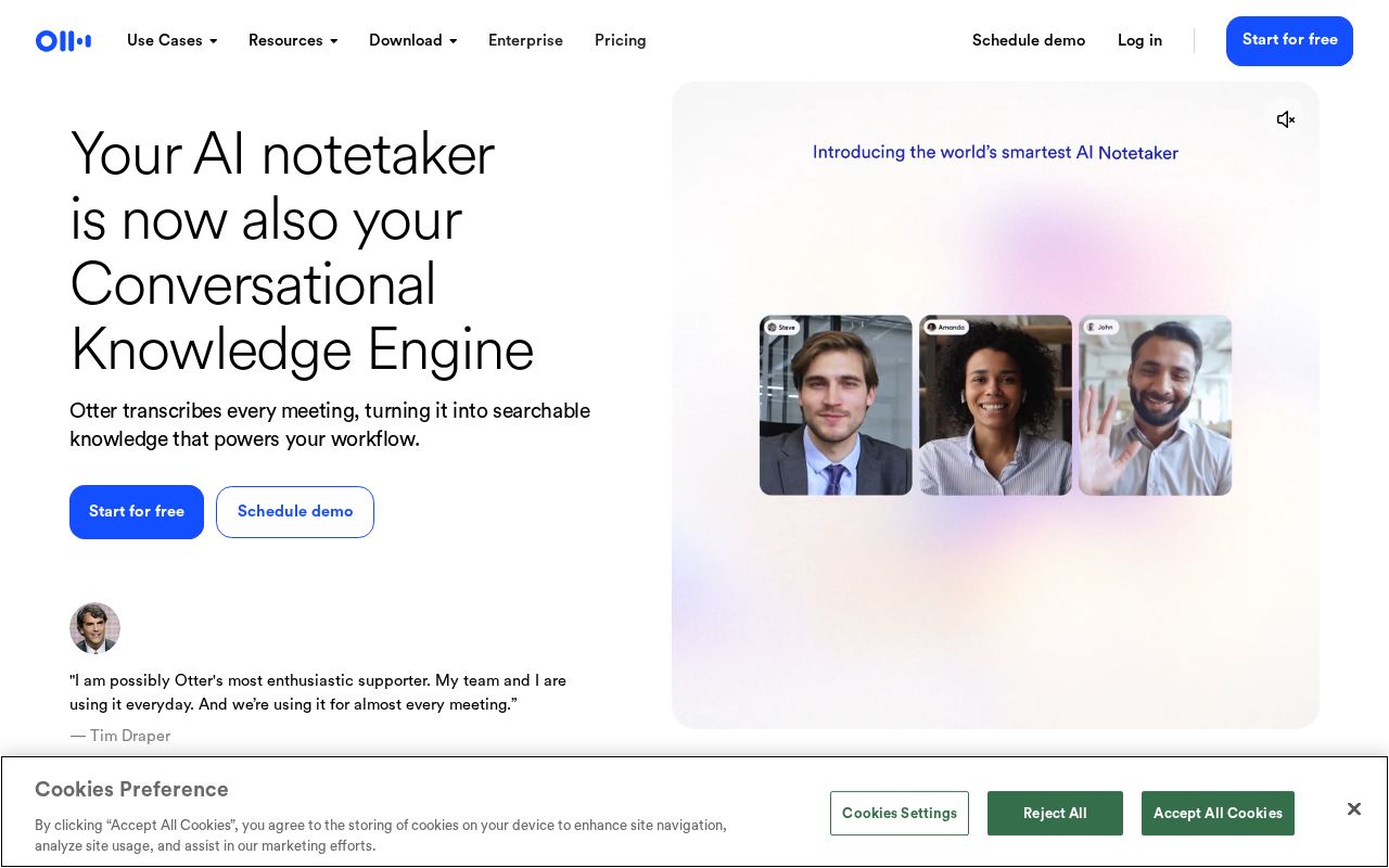 Screenshot of Otter.ai