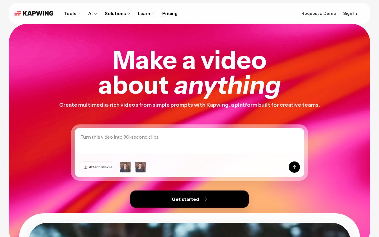 Screenshot of Kapwing