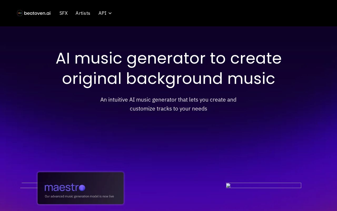 Screenshot of Beatoven.ai
