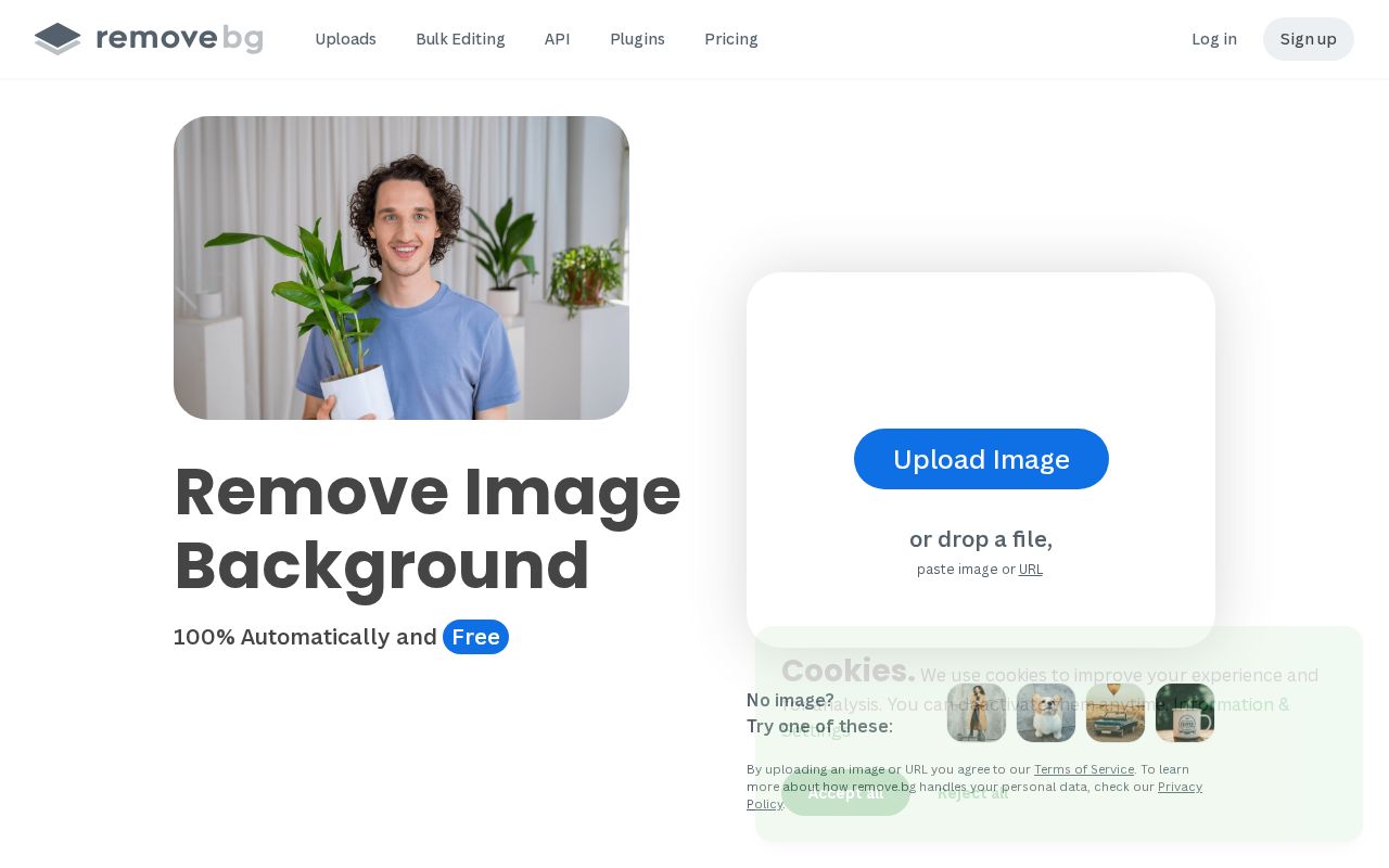 Screenshot of remove.bg