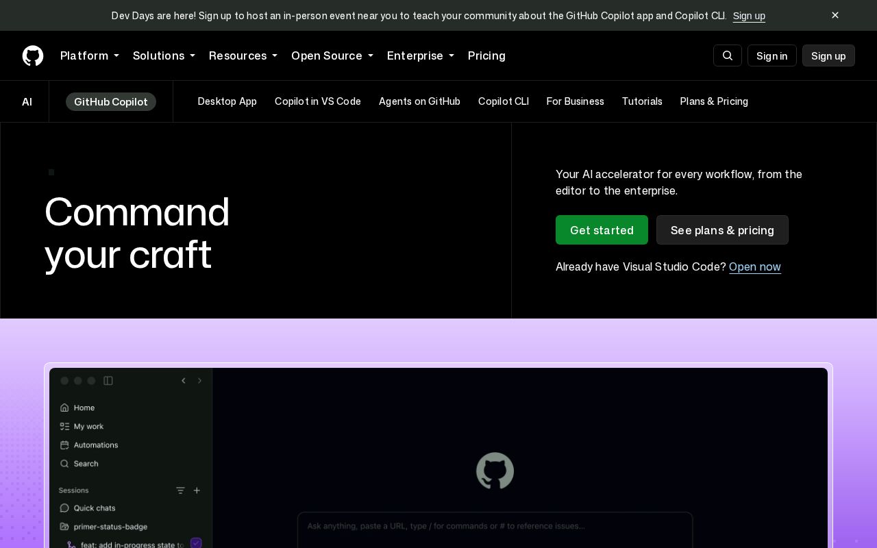 Screenshot of GitHub Copilot