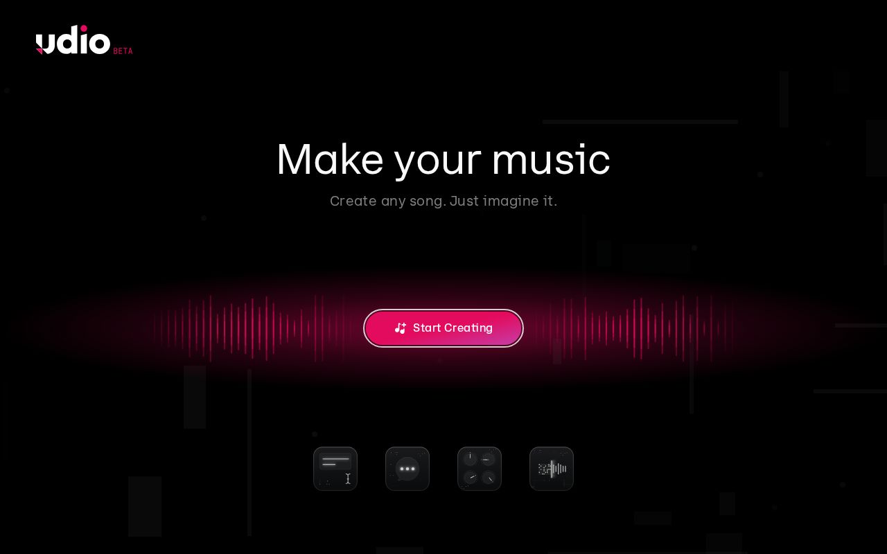 Screenshot of Udio
