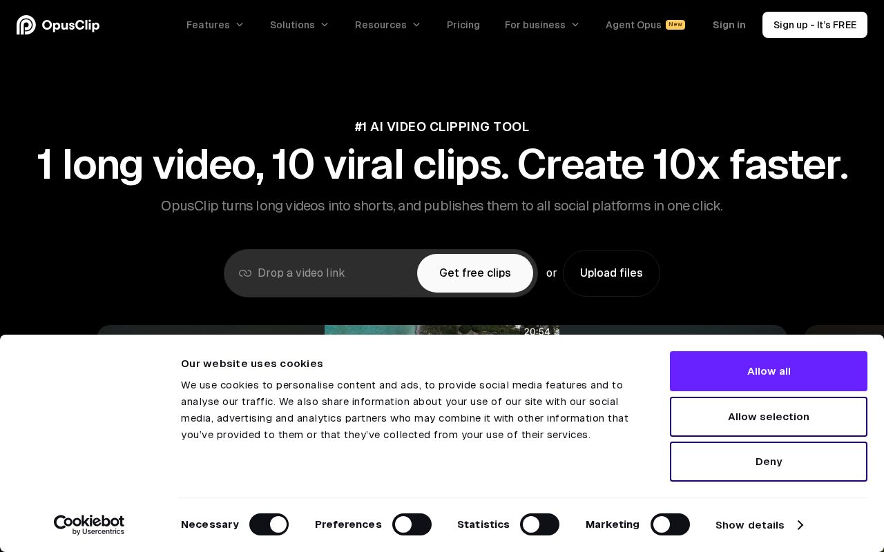 Screenshot of OpusClip
