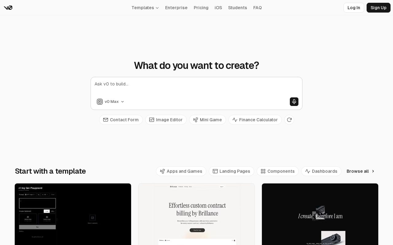 Screenshot of v0