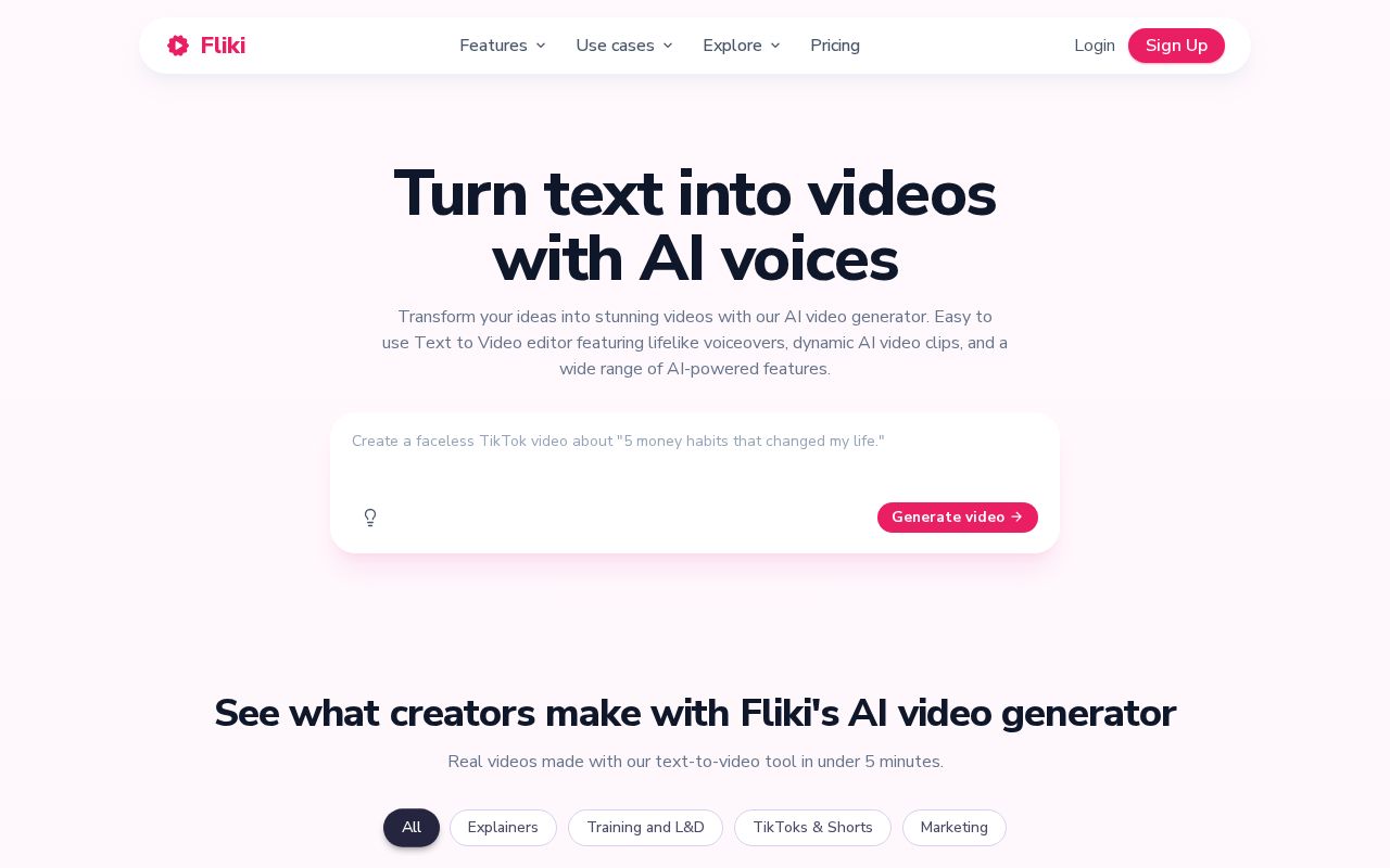 Screenshot of Fliki