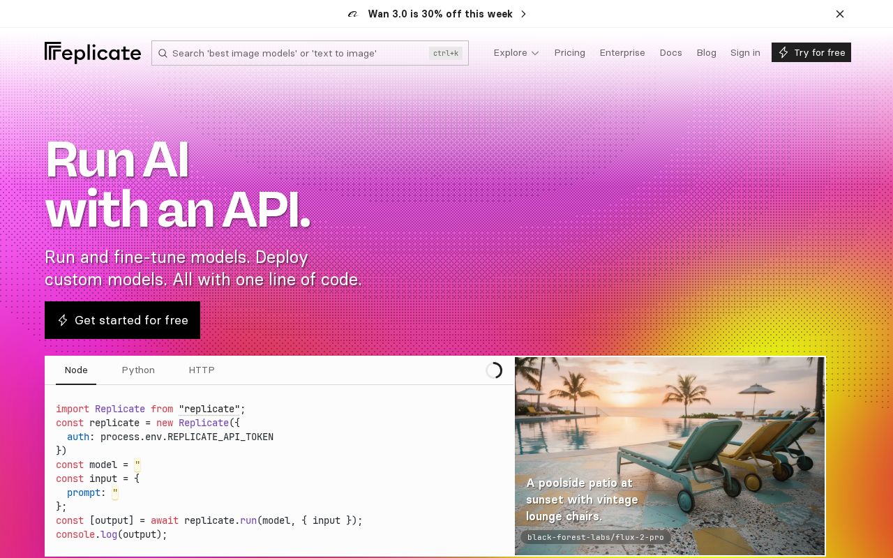 Screenshot of Replicate