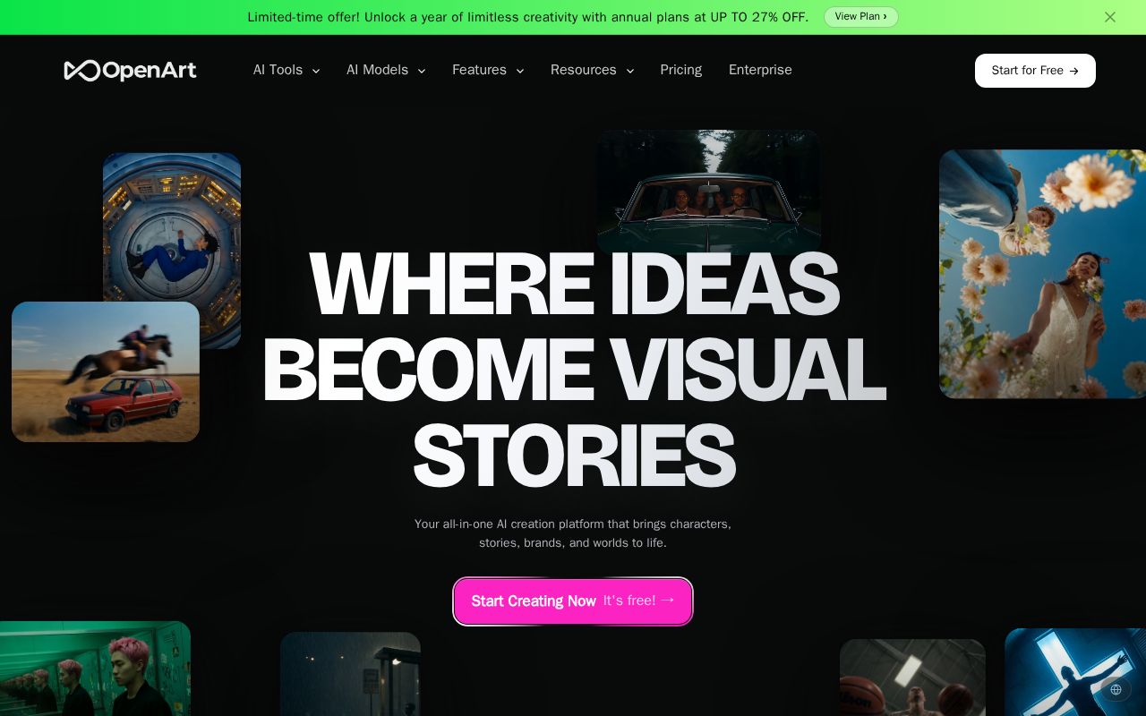 Screenshot of OpenArt