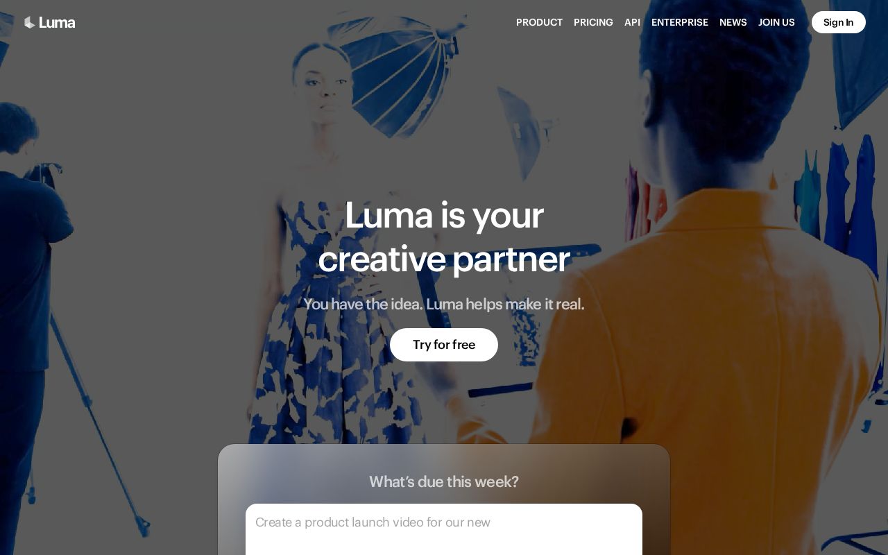 Screenshot of Luma