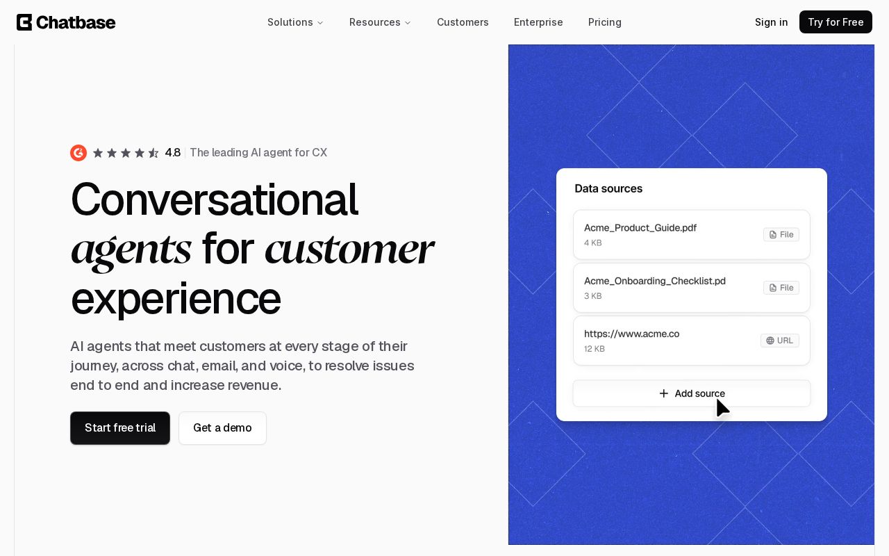 Screenshot of Chatbase