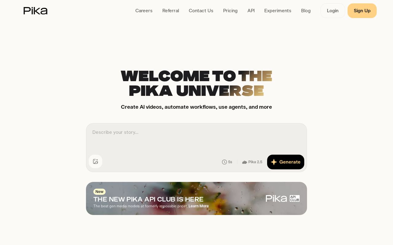 Screenshot of Pika