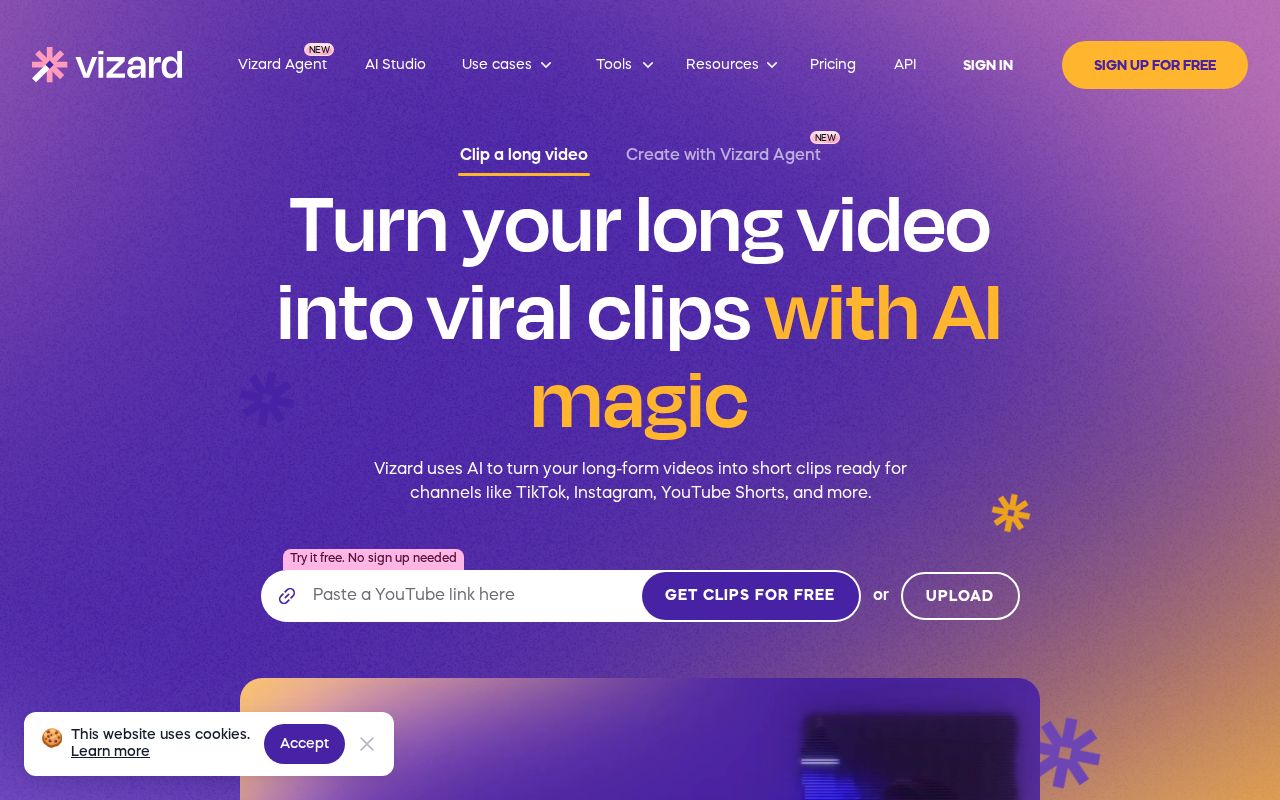 Screenshot of Vizard.ai