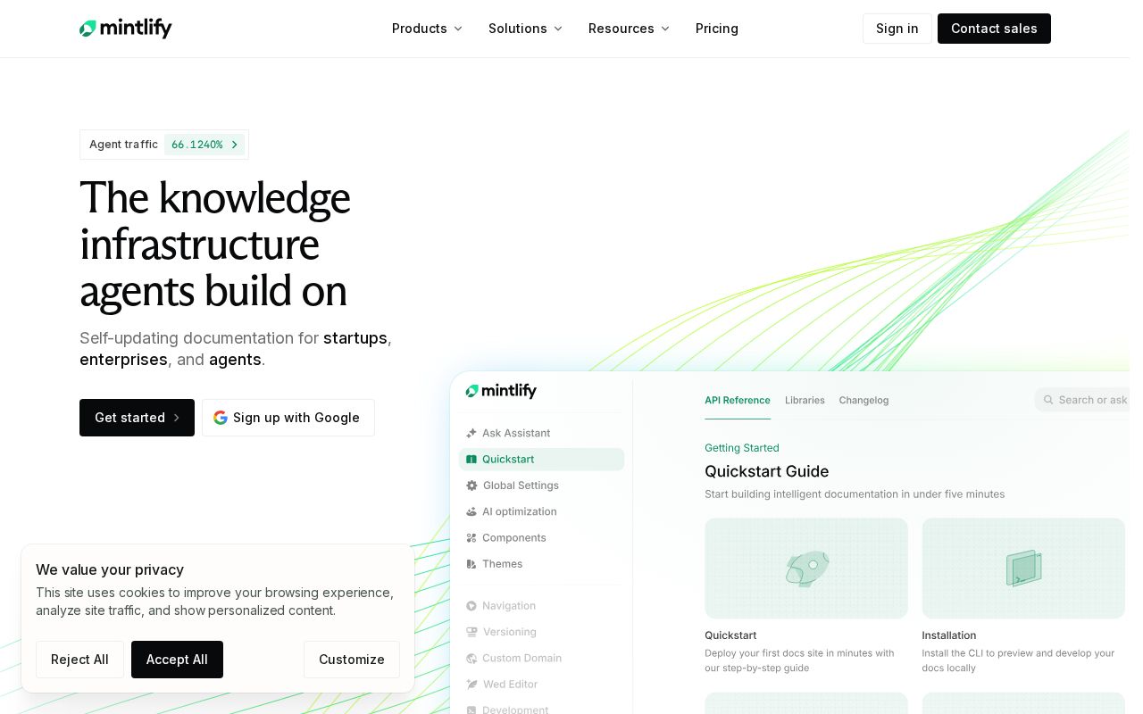 Screenshot of Mintlify