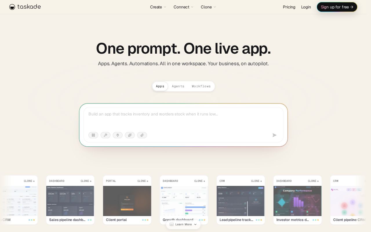 Screenshot of Taskade