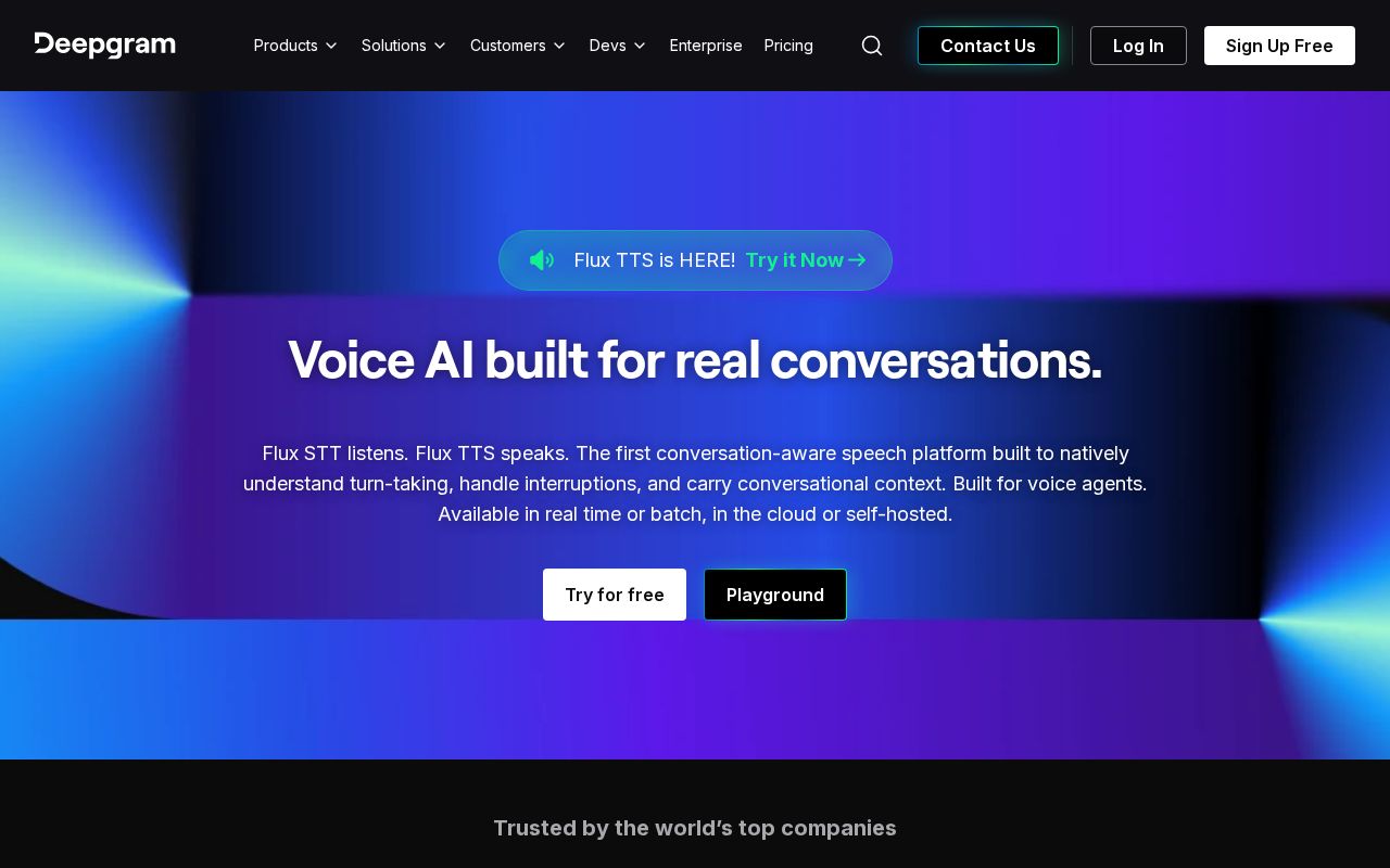 Screenshot of Deepgram